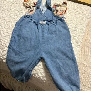 Vintage OshKosh B'gosh Light Blue Kids Overalls with sweet vintage top
